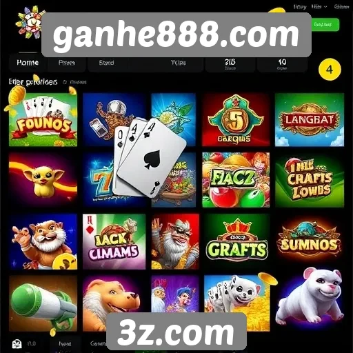 Variedade de jogos disponíveis no ganhe888